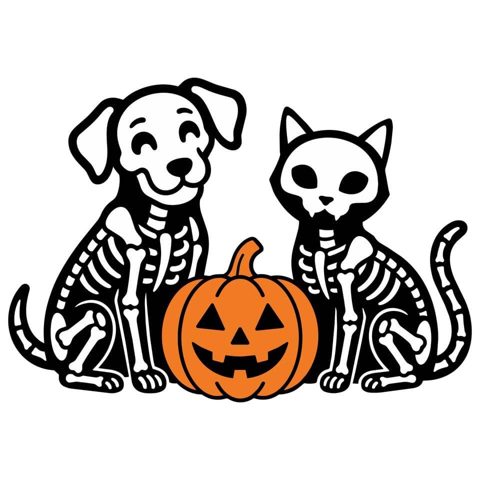 Dog & Cat Skeletons — original cut file design by Lauren Farrow