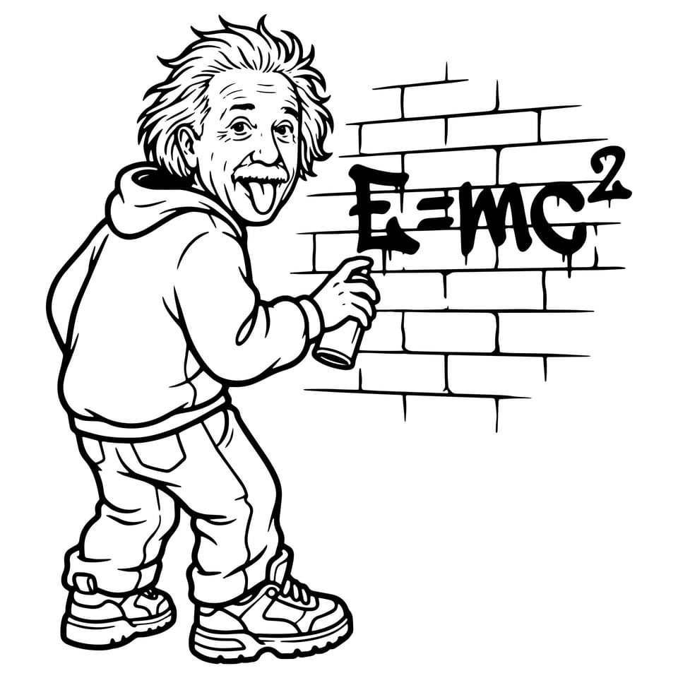 E = mc² — original cut file design by Lauren Farrow