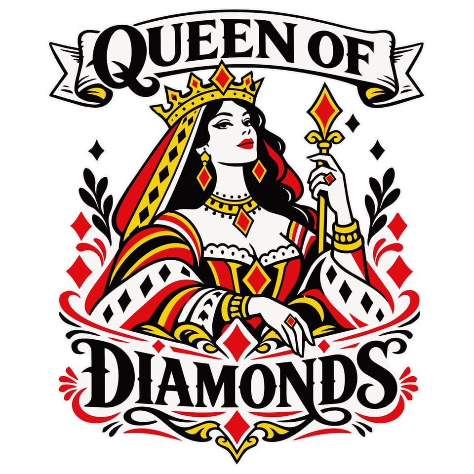 Queen of Diamonds — original cut file design by Lauren Farrow